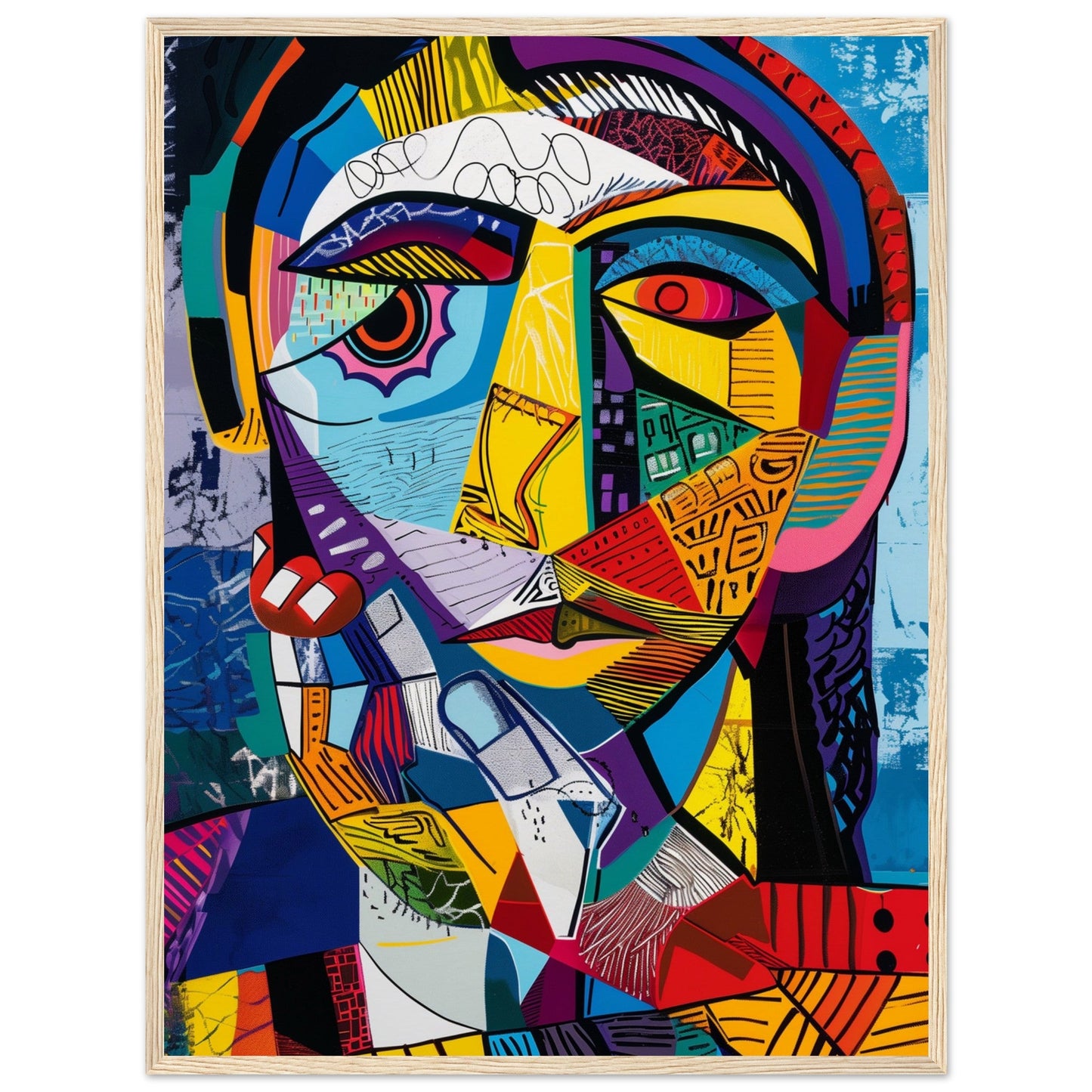 Affiche Picasso ( 60x80-cm-Bois-clair)