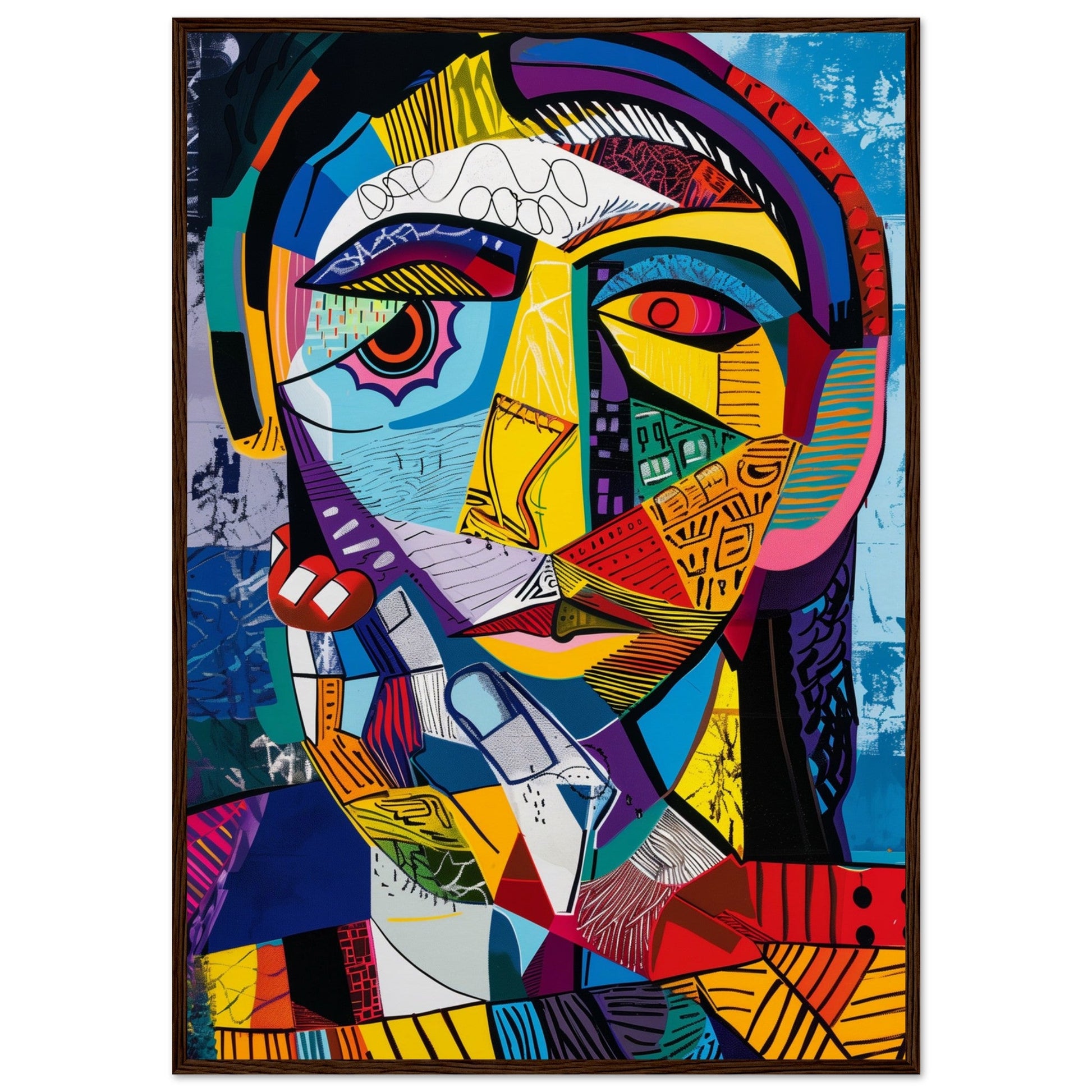 Affiche Picasso ( 70x100-cm-Bois-foncé)