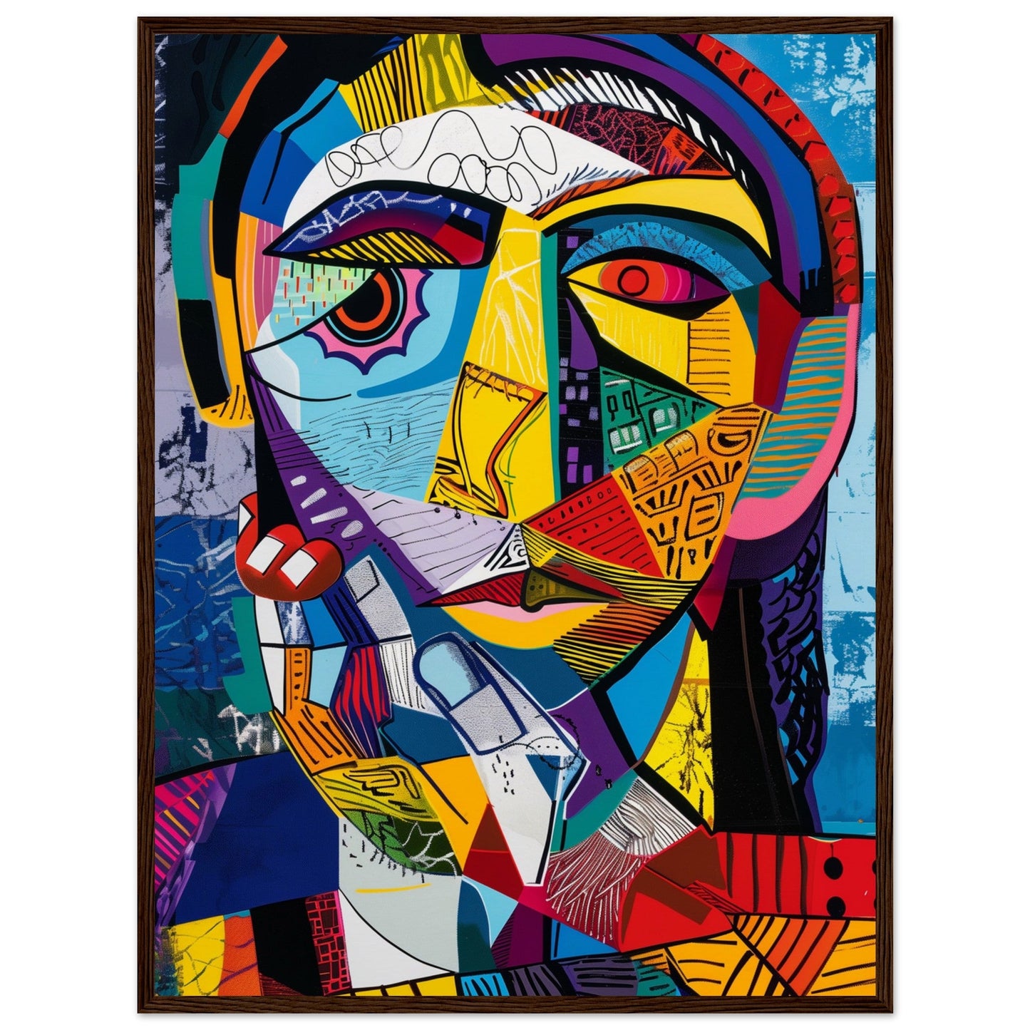 Affiche Picasso ( 60x80-cm-Bois-foncé)