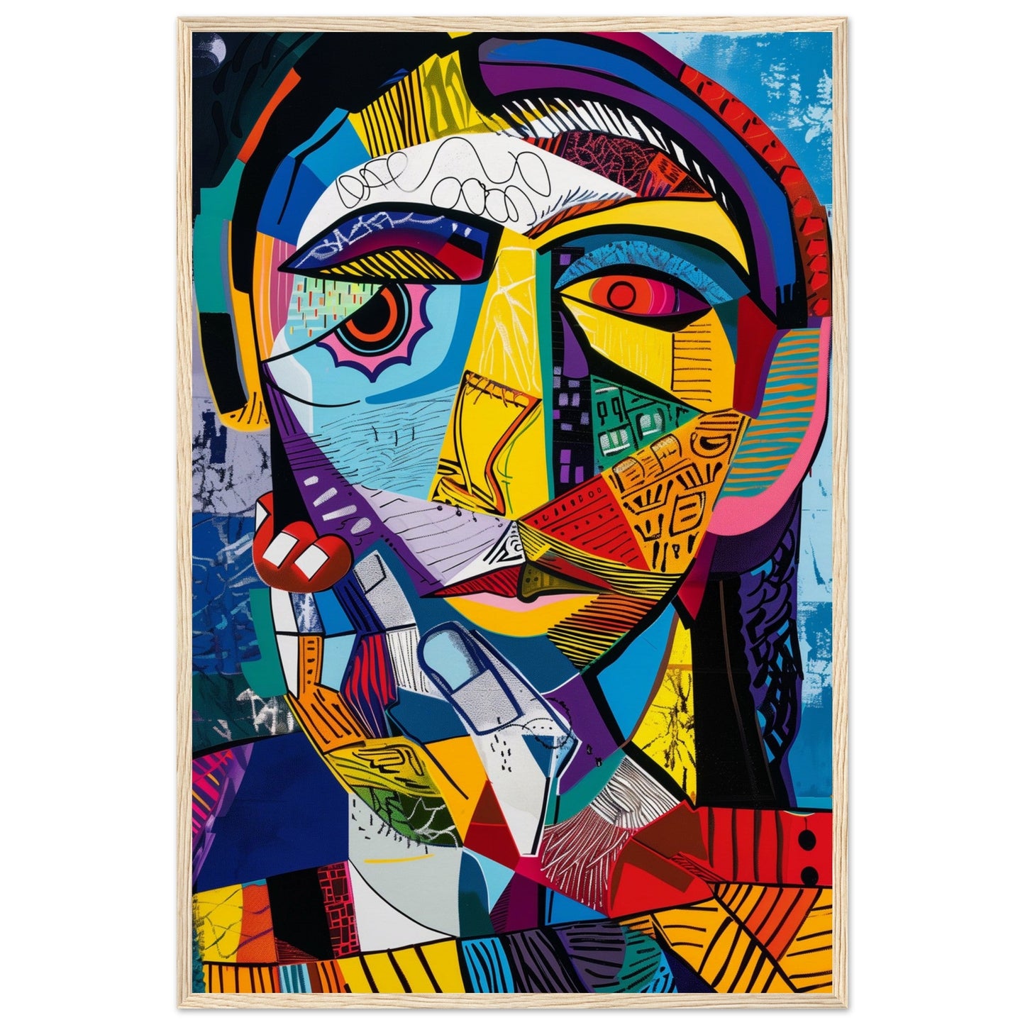 Affiche Picasso ( 60x90-cm-Bois-clair)