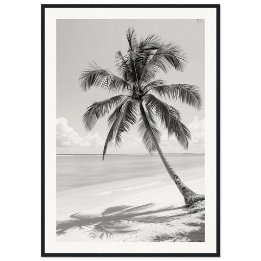 Affiche Plage Noir et Blanc ( 70x100-cm-Bois-noir)