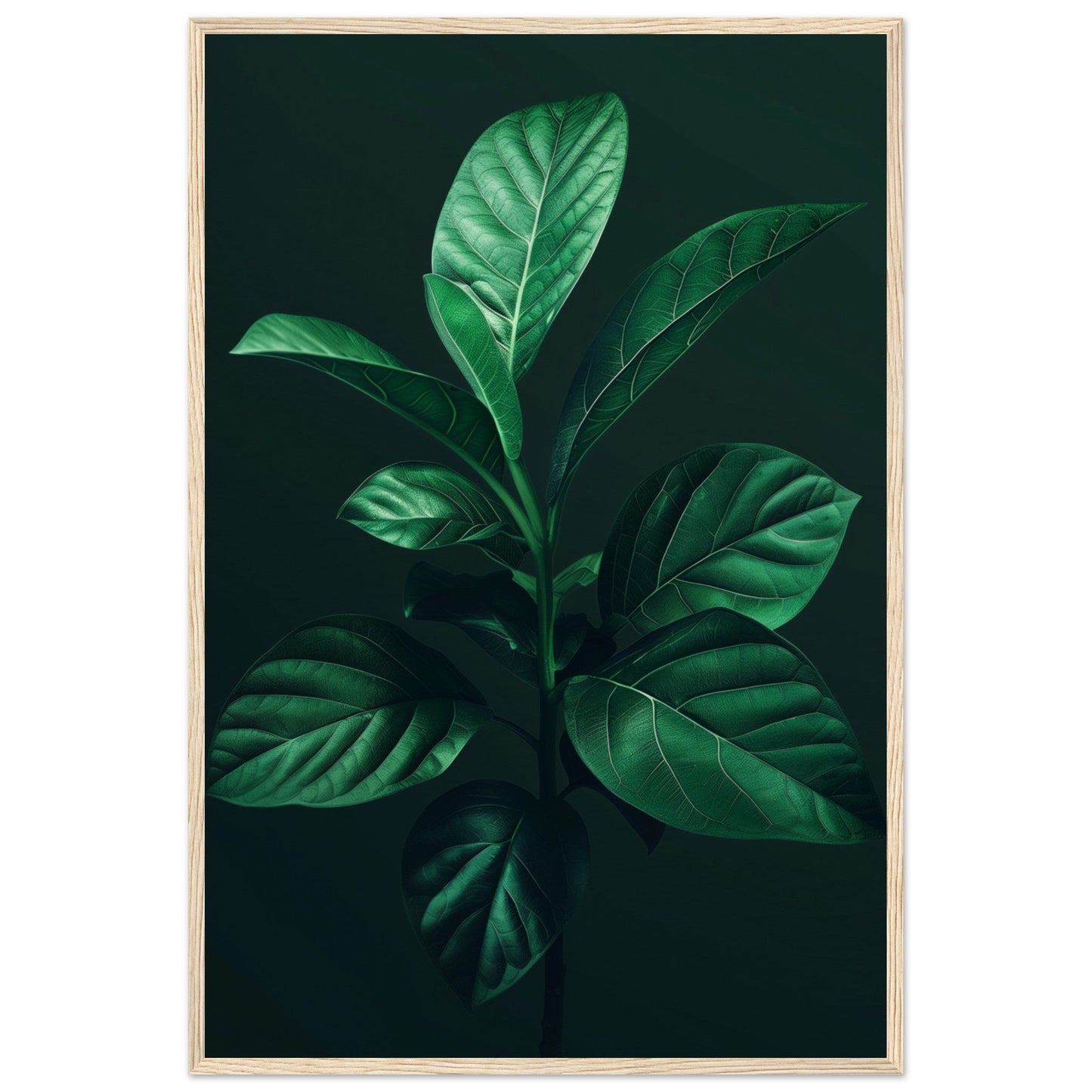 Affiche Plante Verte ( 60x90-cm-Bois-clair)