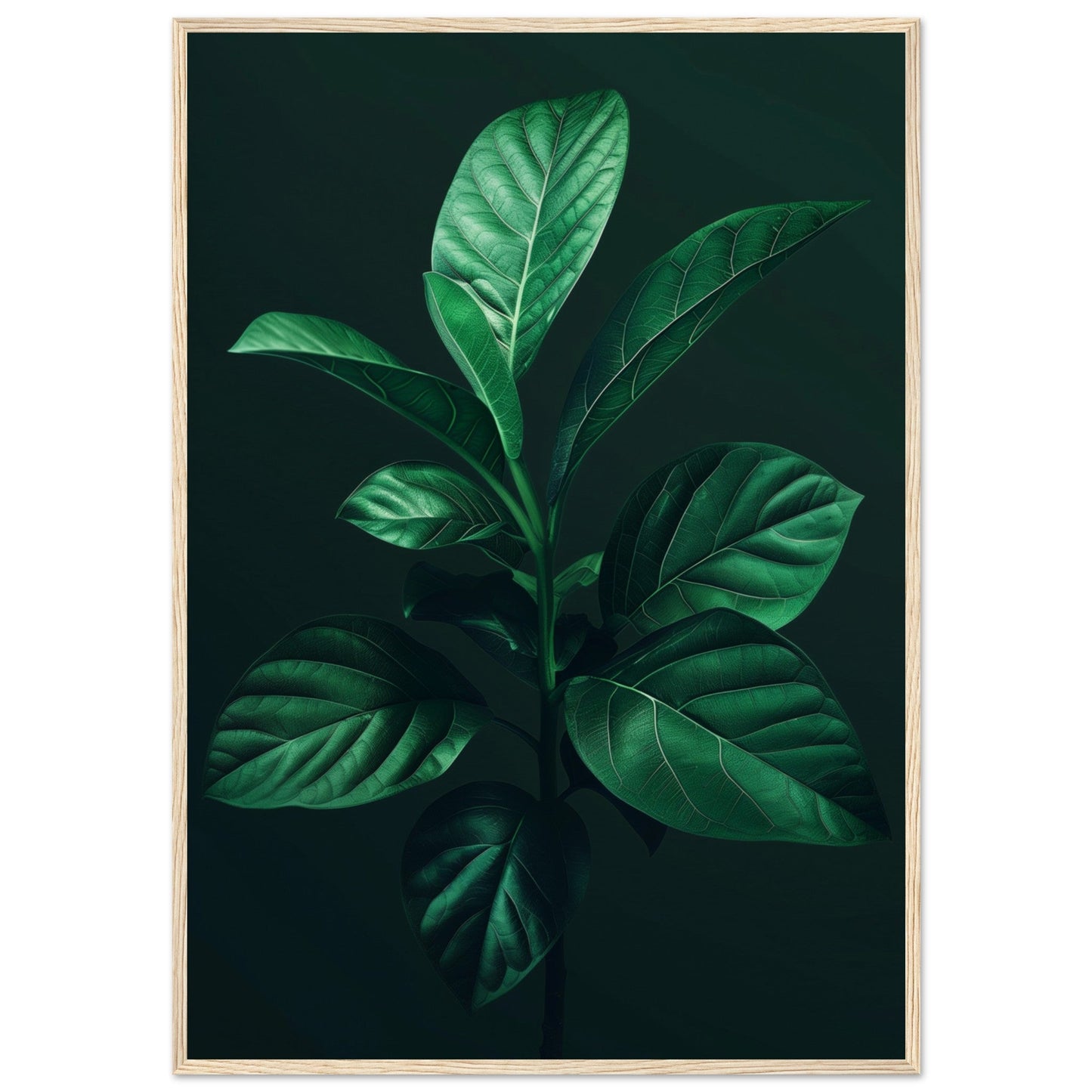 Affiche Plante Verte ( 70x100-cm-Bois-clair)