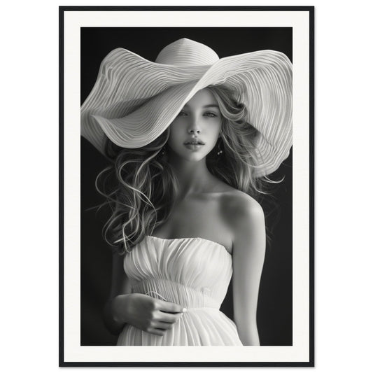 Affiche Portrait Noir et Blanc ( 70x100-cm-Bois-noir)