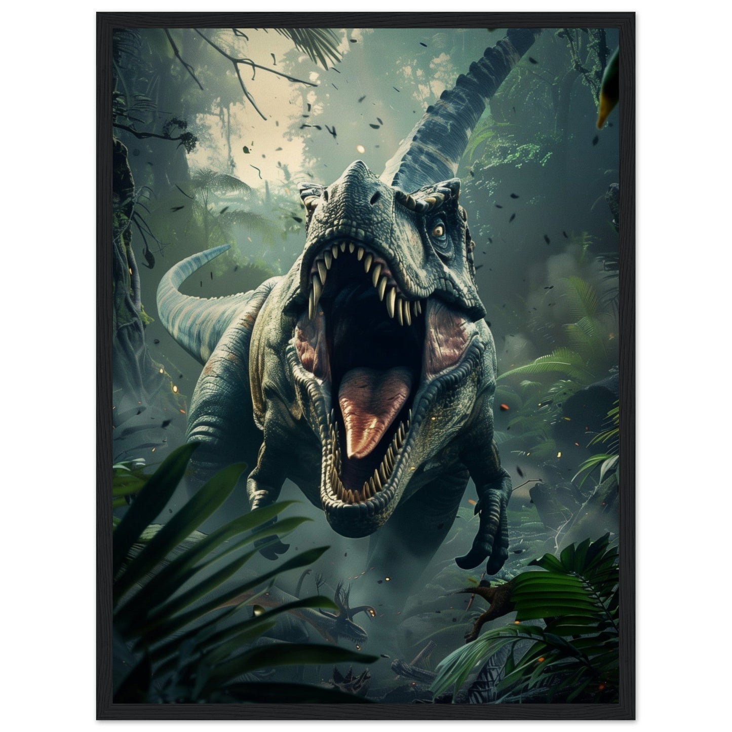 Affiche Poster Dinosaure ( 45x60-cm-Bois-noir)