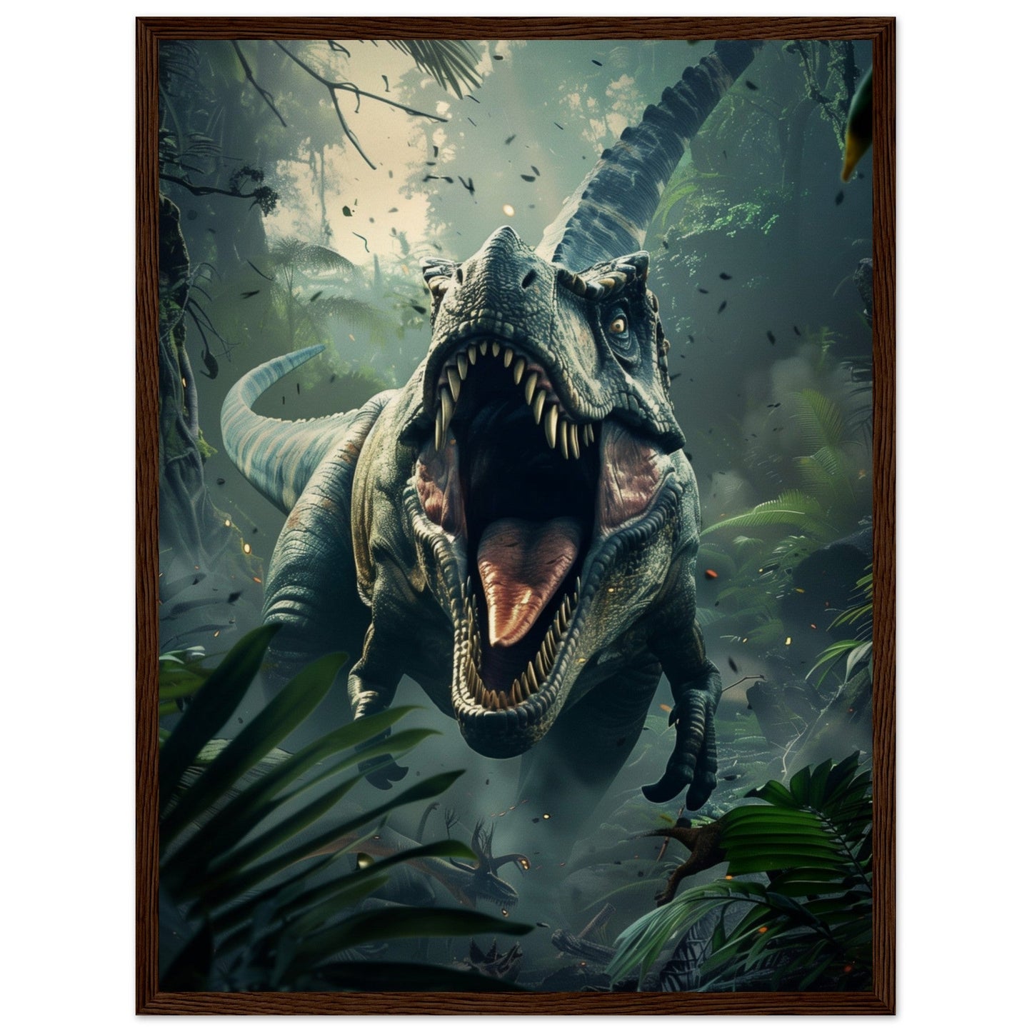 Affiche Poster Dinosaure ( 45x60-cm-Bois-foncé)