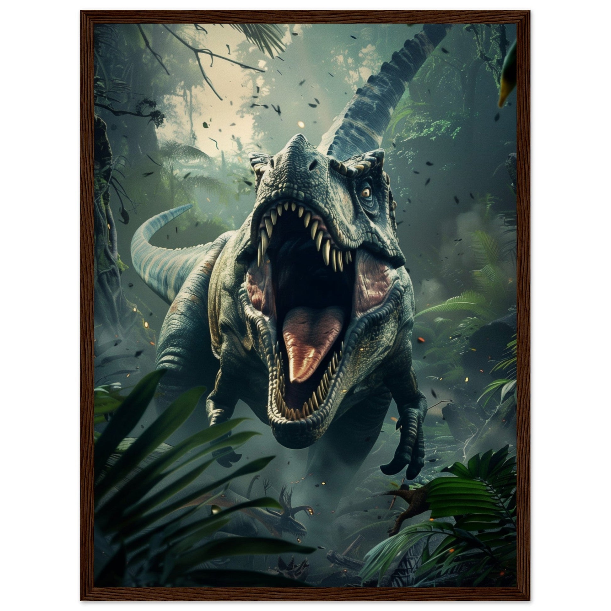 Affiche Poster Dinosaure ( 45x60-cm-Bois-foncé)