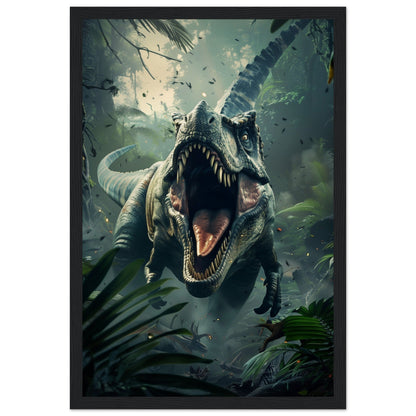 Affiche Poster Dinosaure ( 30x45-cm-Bois-noir)