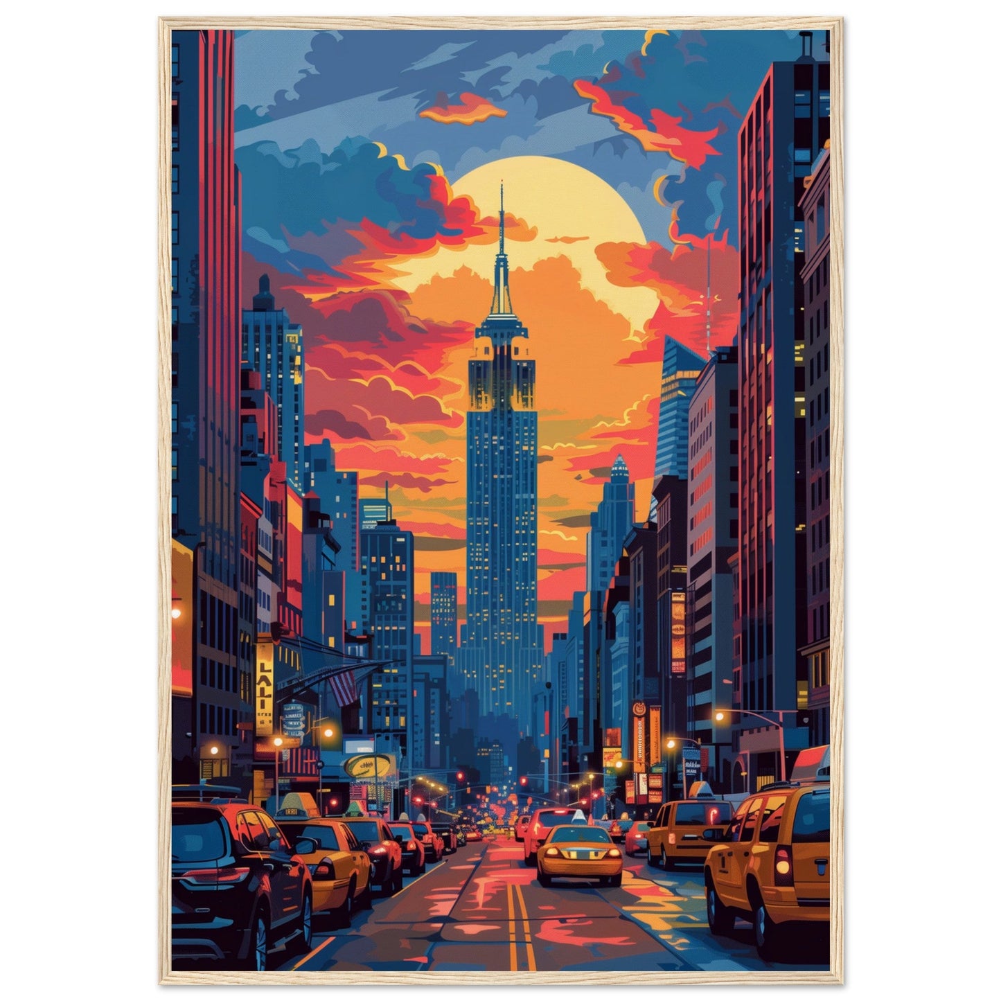 Affiche Poster New York ( 70x100-cm-Bois-clair)