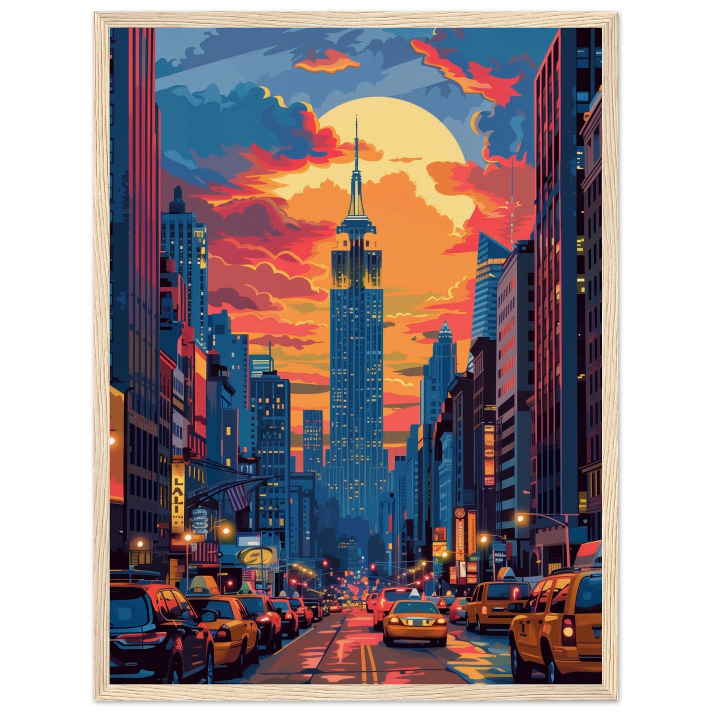 Affiche Poster New York ( 45x60-cm-Bois-clair)