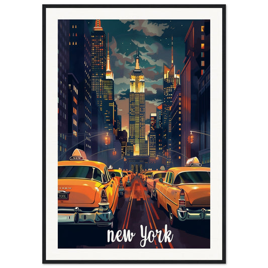 Affiche Poster Ville ( 70x100-cm-Bois-noir)