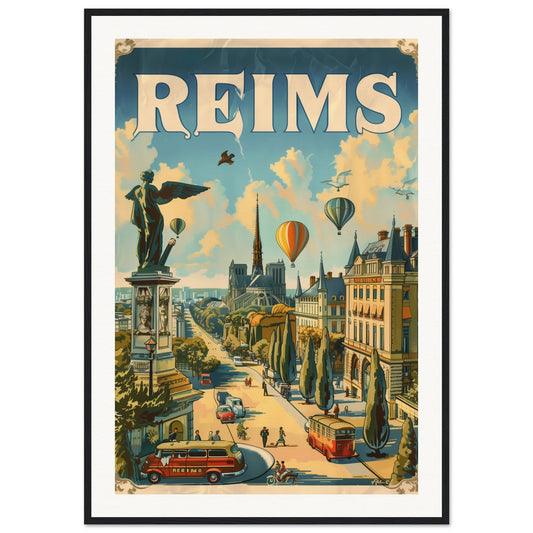 Affiche Reims 1959 ( 70x100-cm-Bois-noir)