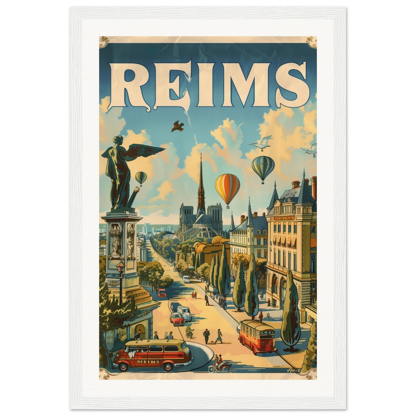 Affiche Reims 1959 ( 30x45-cm-Bois-blanc)