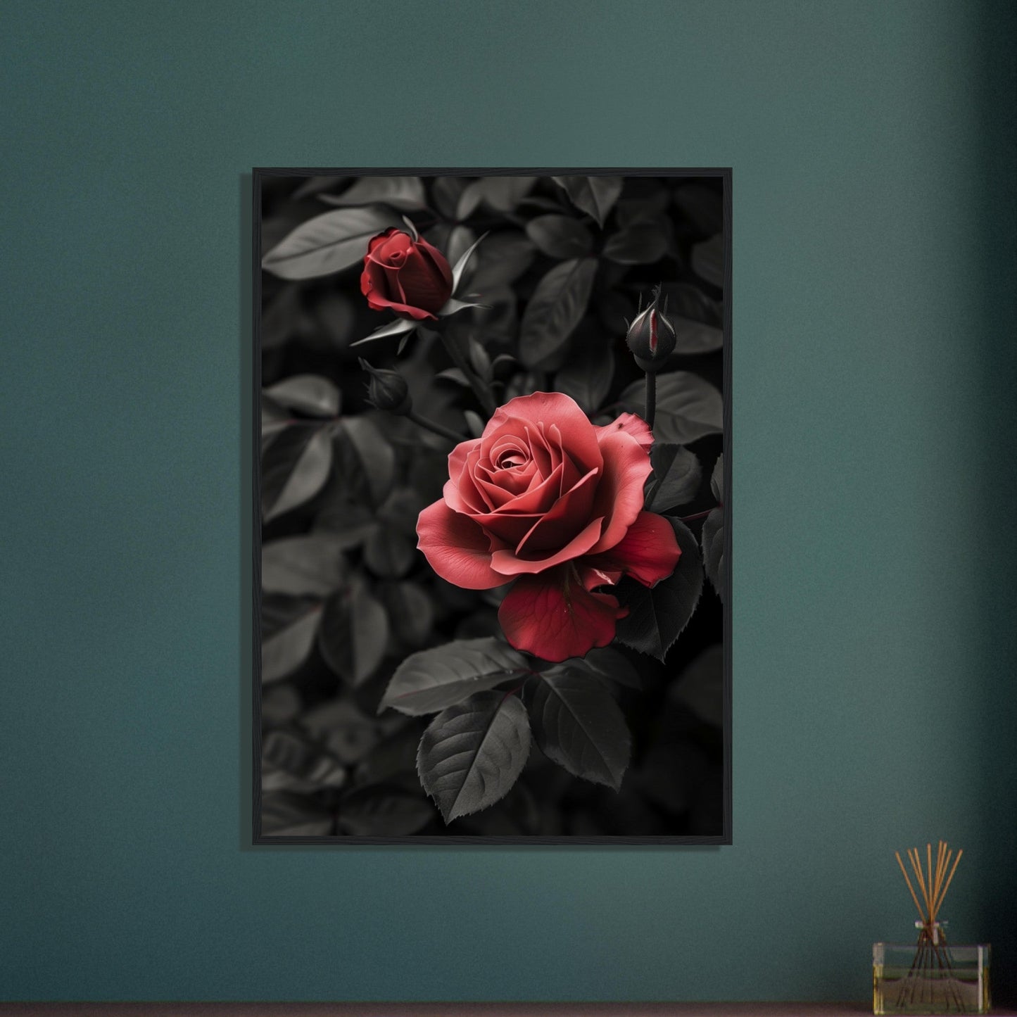 Affiche Rose Et Noir ( )