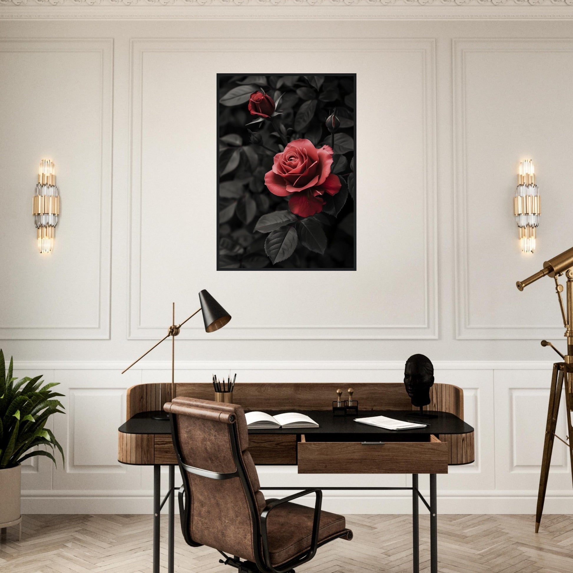 Affiche Rose Et Noir ( )