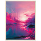 Affiche Rose Fluo ( 60x80-cm-Bois-clair)