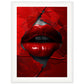 Affiche Rouge Baiser ( 45x60-cm-Bois-blanc)