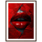 Affiche Rouge Baiser ( 60x80-cm-Bois-foncé)