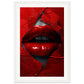 Affiche Rouge Baiser ( 30x45-cm-Bois-blanc)