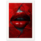 Affiche Rouge Baiser ( 70x100-cm-Bois-blanc)