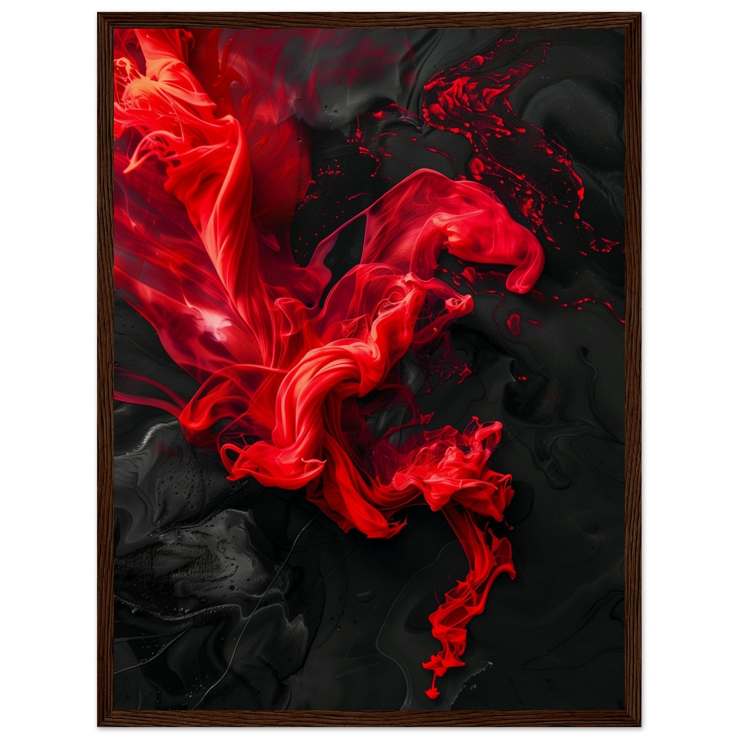 Affiche Rouge Et Noir ( 45x60-cm-Bois-foncé)