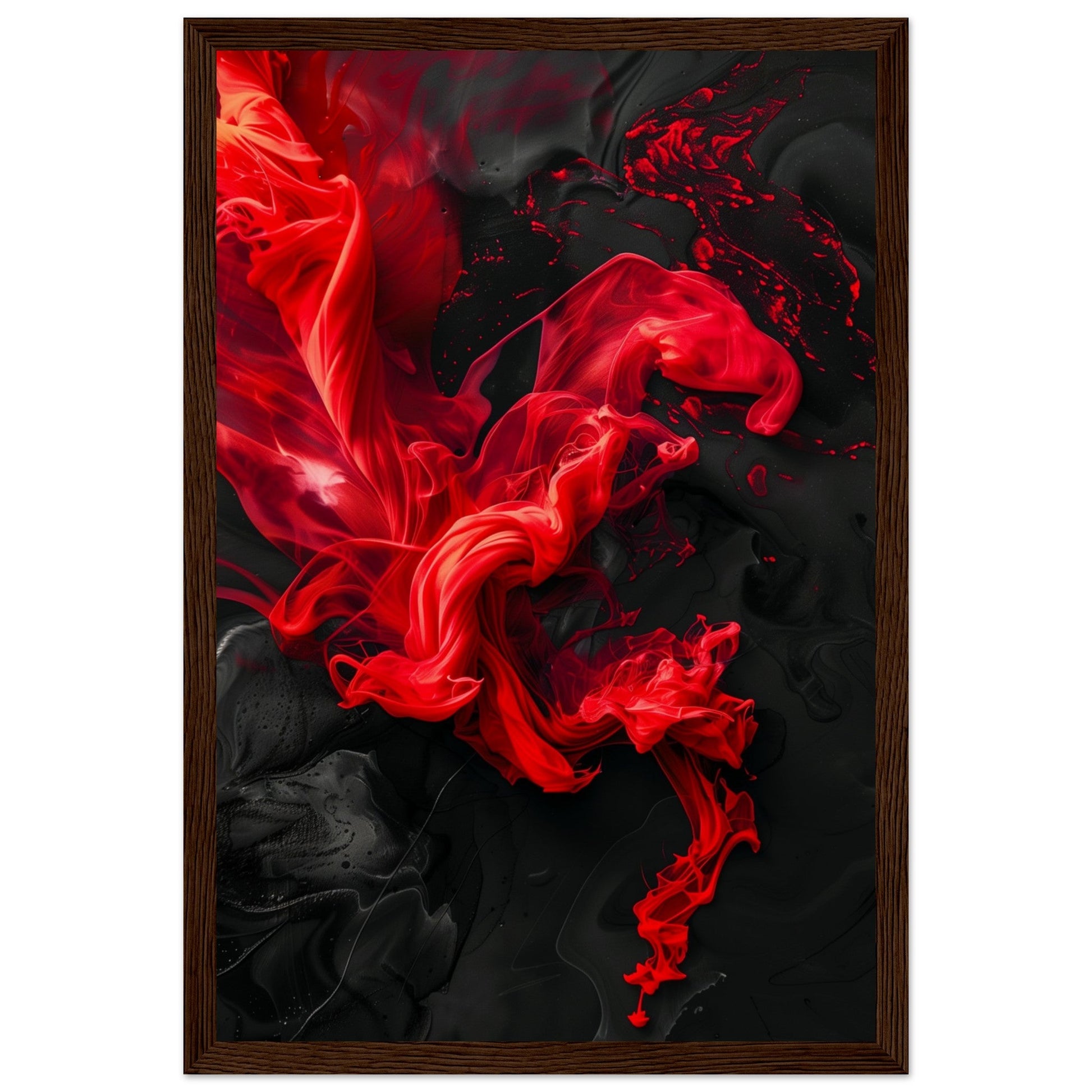 Affiche Rouge Et Noir ( 30x45-cm-Bois-foncé)