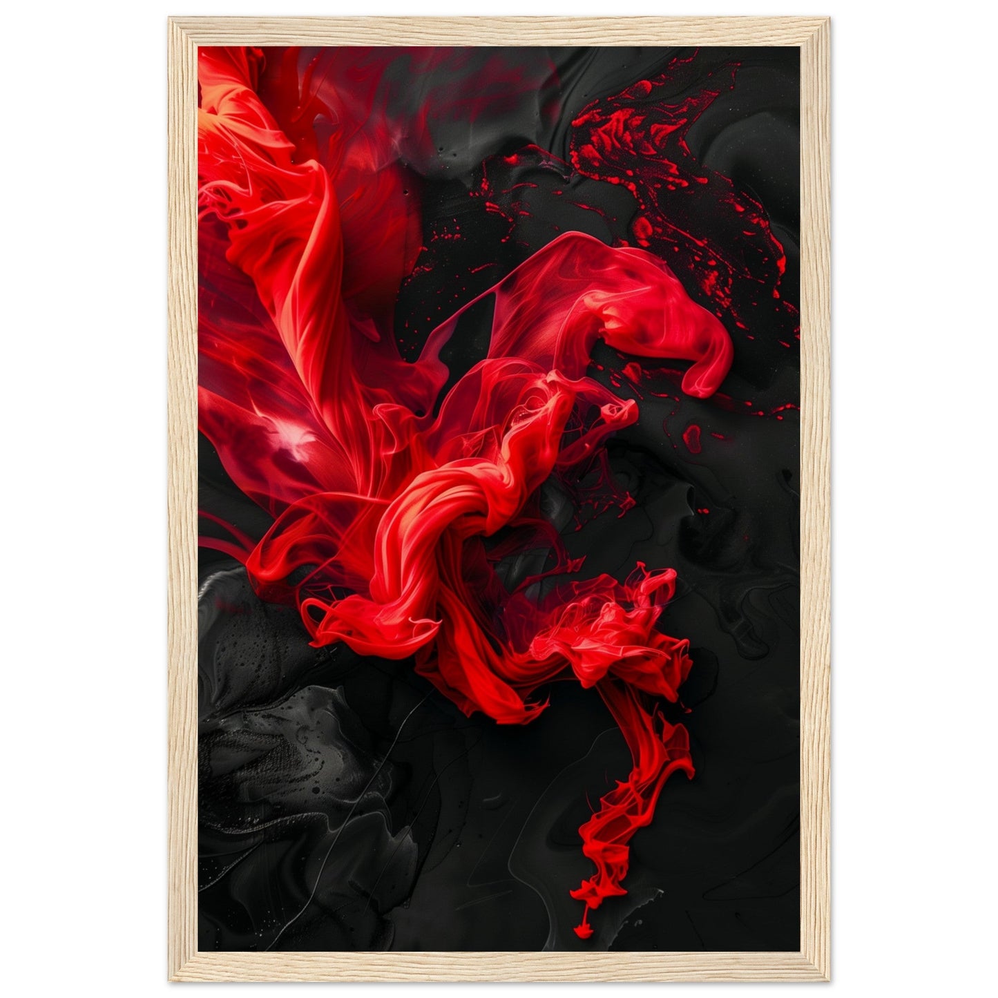 Affiche Rouge Et Noir ( 30x45-cm-Bois-clair)