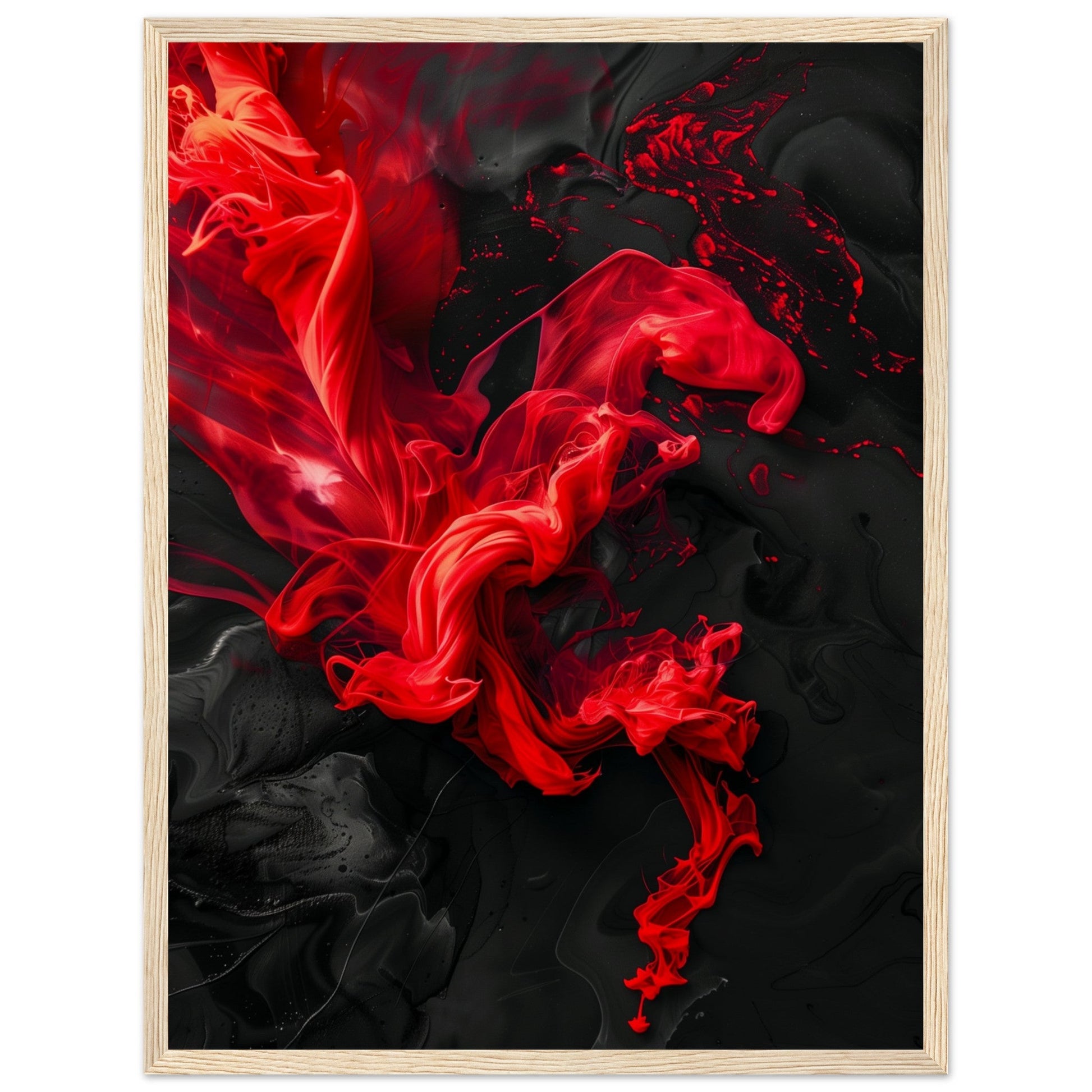 Affiche Rouge Et Noir ( 45x60-cm-Bois-clair)