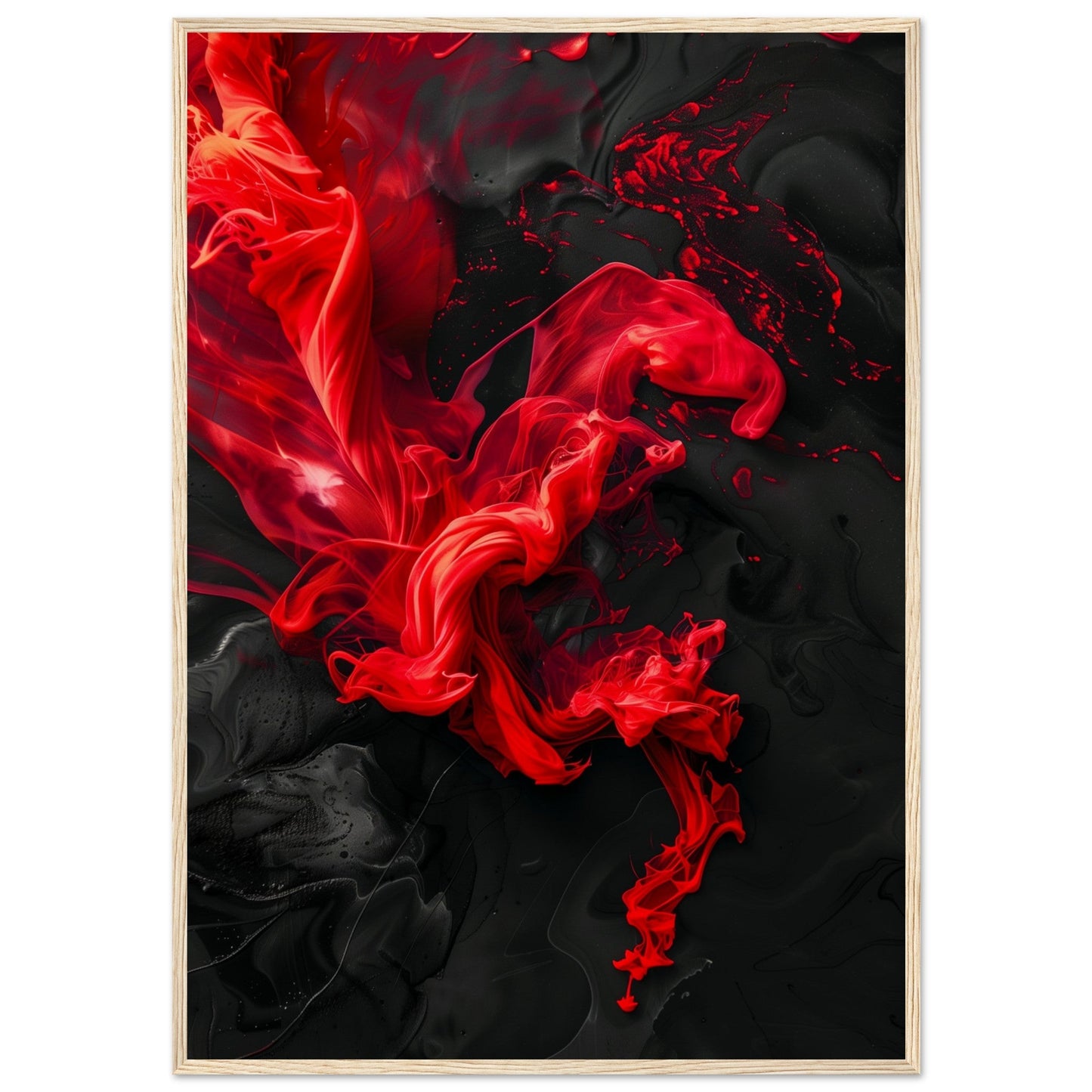 Affiche Rouge Et Noir ( 70x100-cm-Bois-clair)