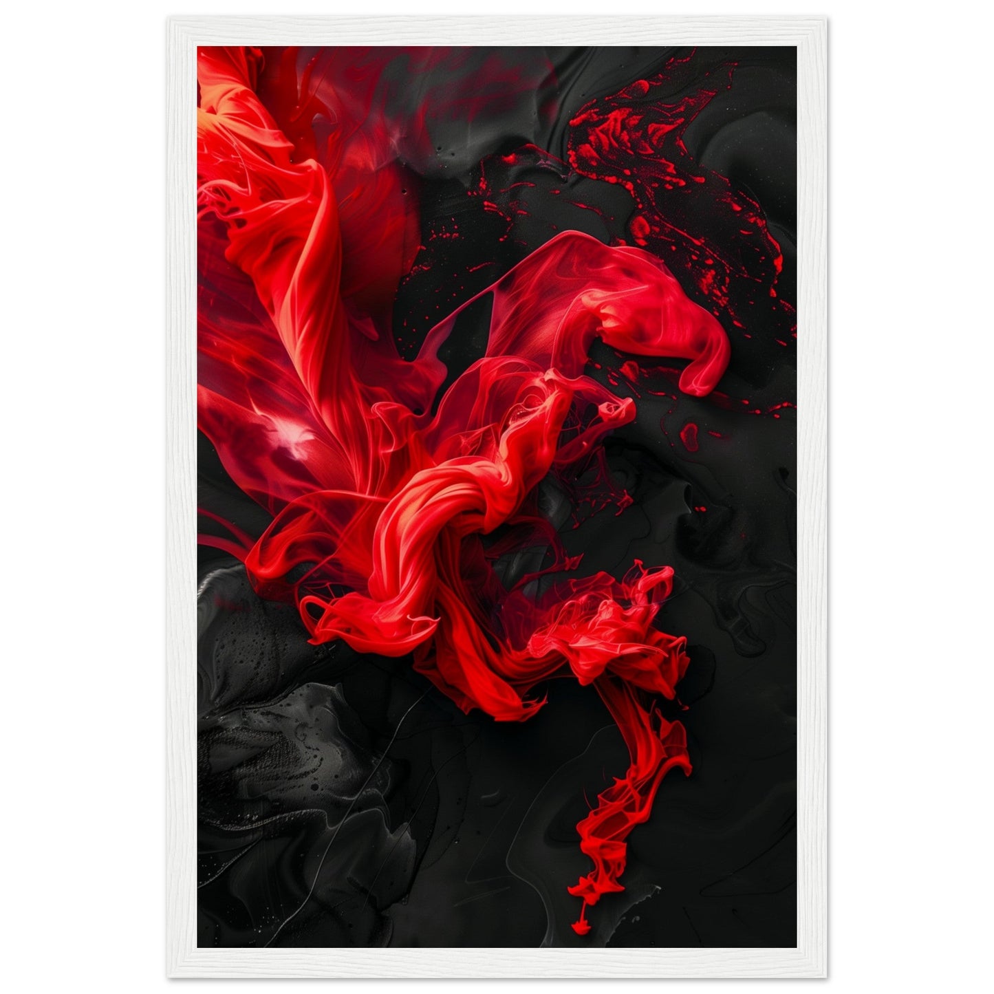 Affiche Rouge Et Noir ( 30x45-cm-Bois-blanc)