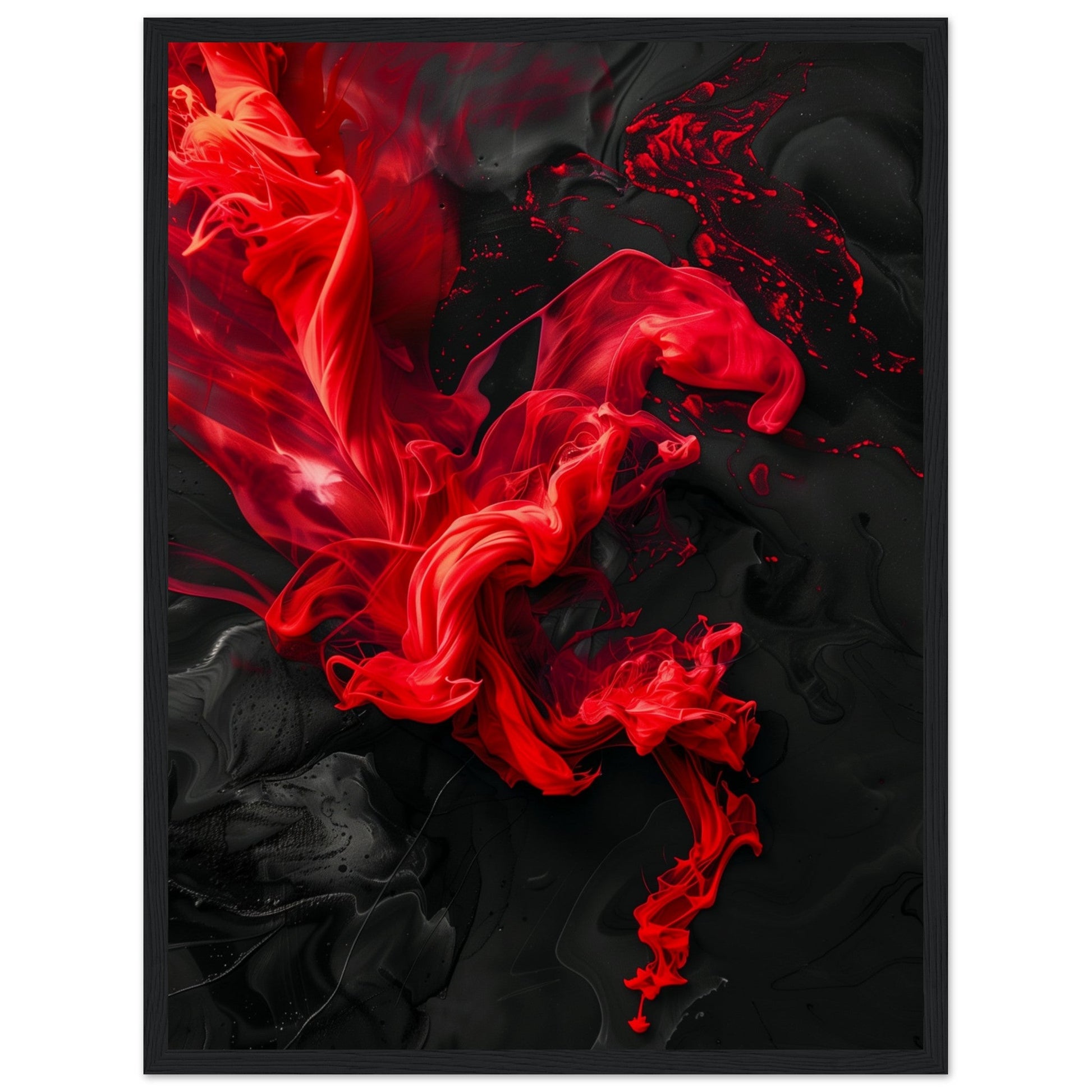 Affiche Rouge Et Noir ( 45x60-cm-Bois-noir)