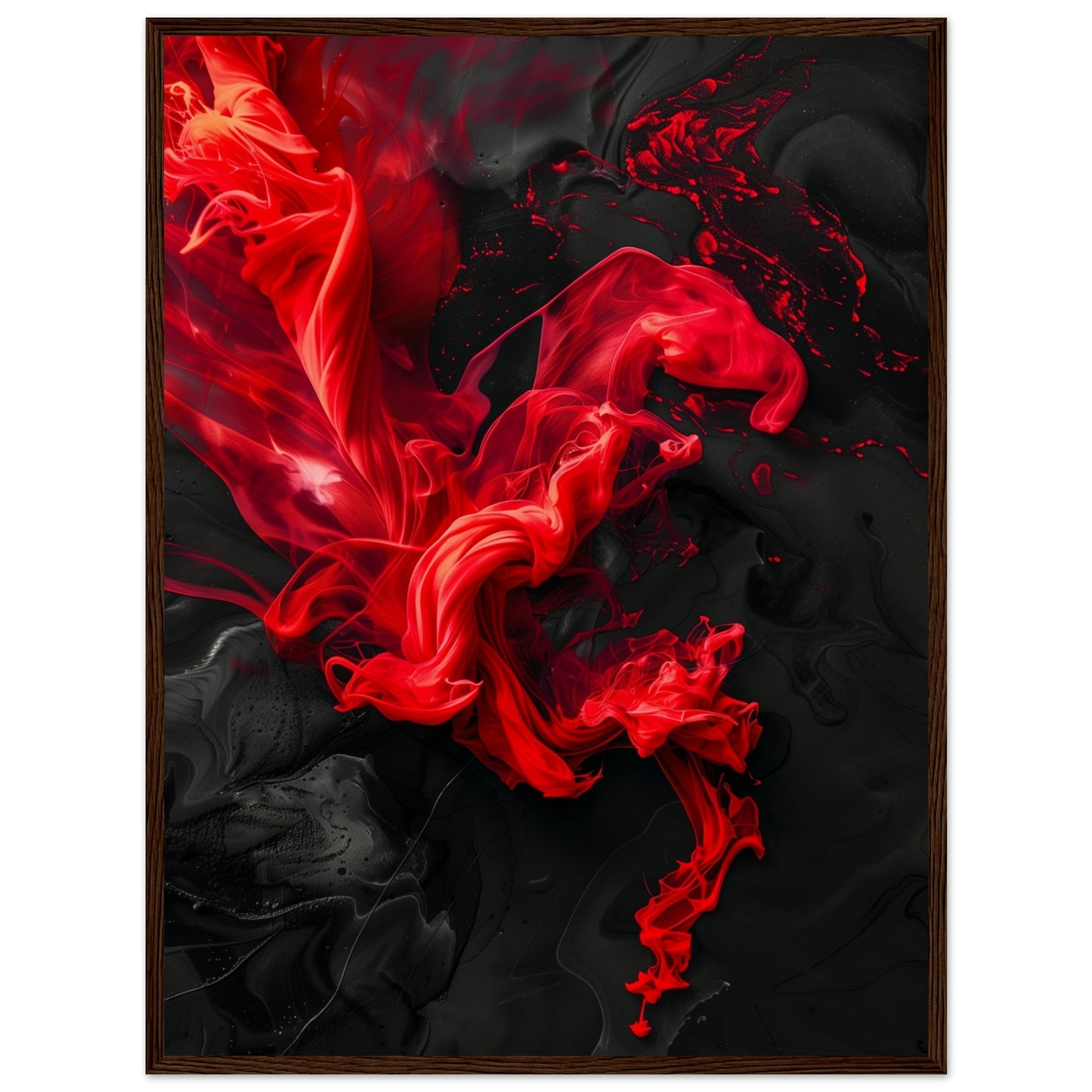 Affiche Rouge Et Noir ( 60x80-cm-Bois-foncé)