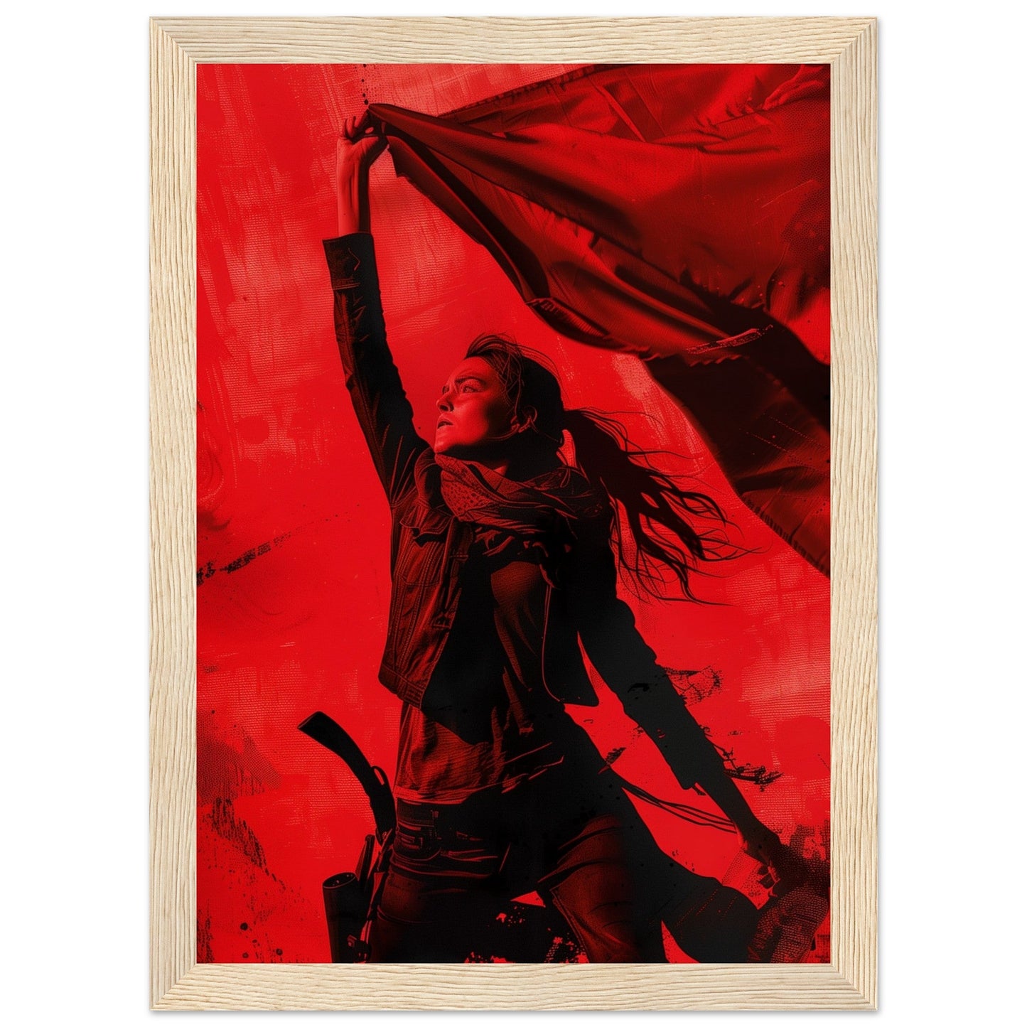 Affiche Rouge Résistance ( 21x29.7-cm-Bois-clair)