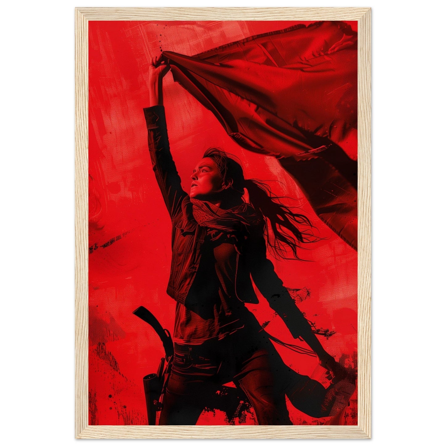 Affiche Rouge Résistance ( 30x45-cm-Bois-clair)