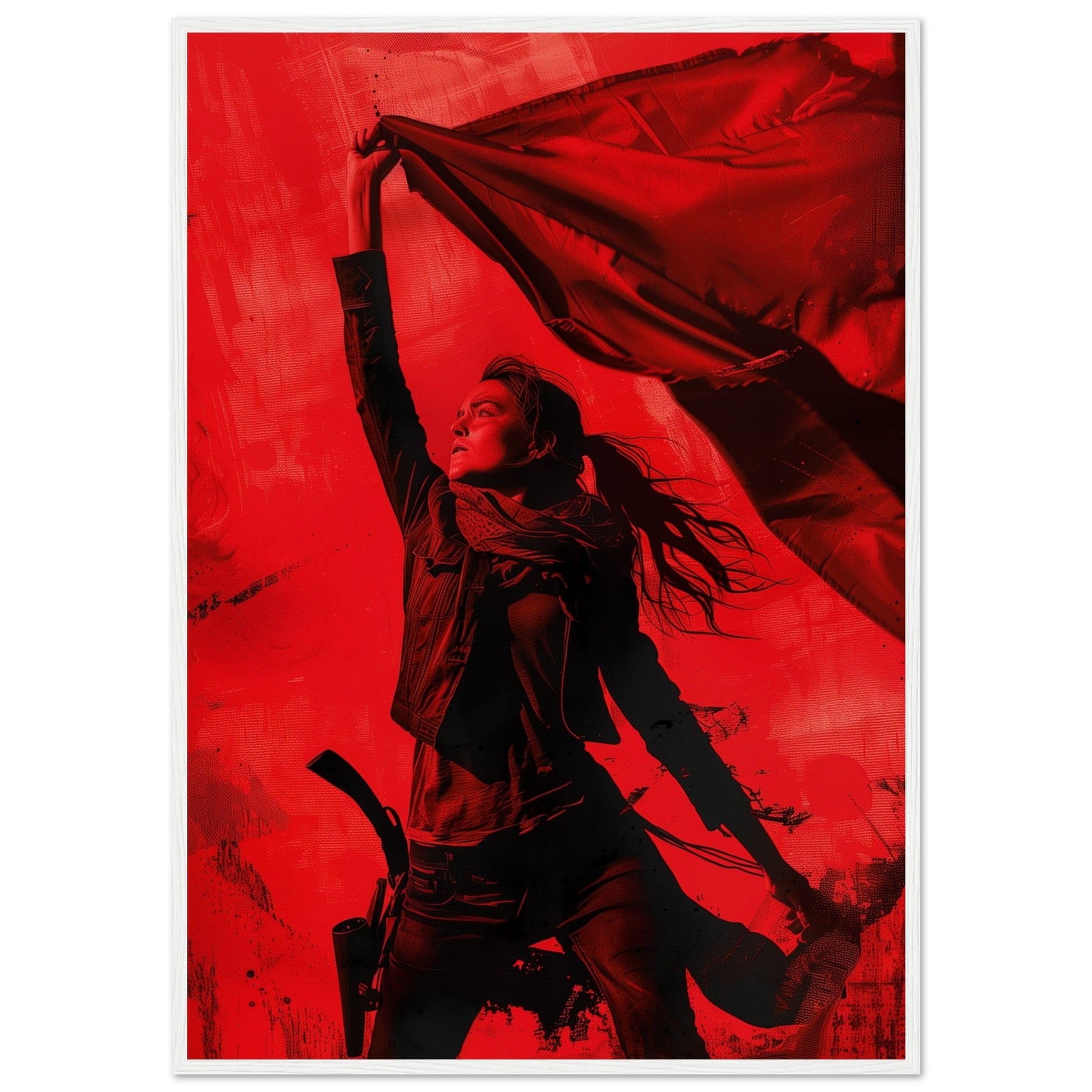 Affiche Rouge Résistance ( 70x100-cm-Bois-blanc)