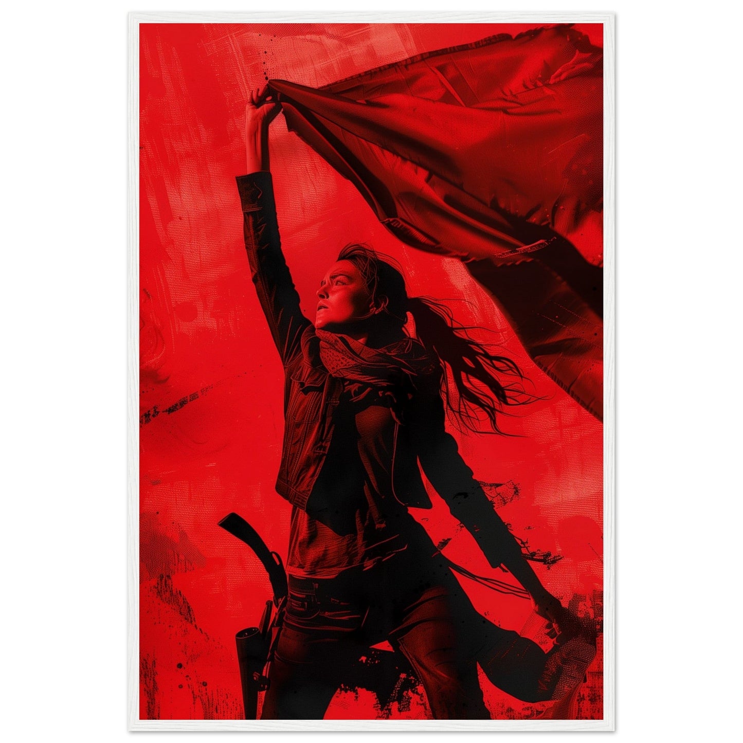 Affiche Rouge Résistance ( 60x90-cm-Bois-blanc)