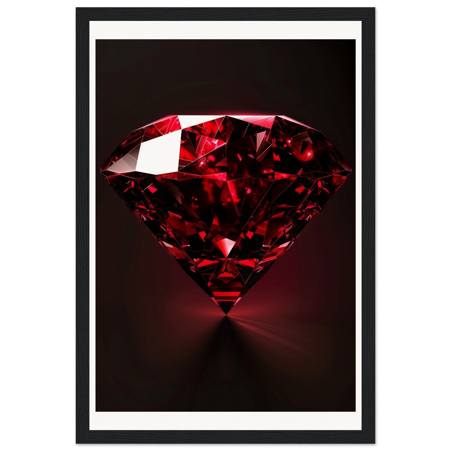 Affiche Rouge Rubis ( 30x45-cm-Bois-noir)