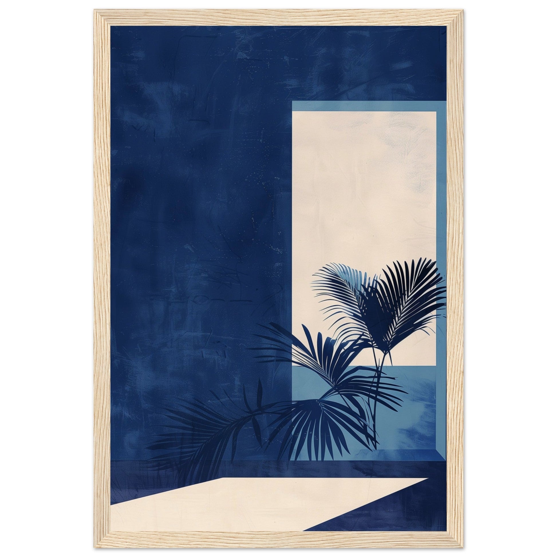 Affiche Scandinave Bleu ( 30x45-cm-Bois-clair)