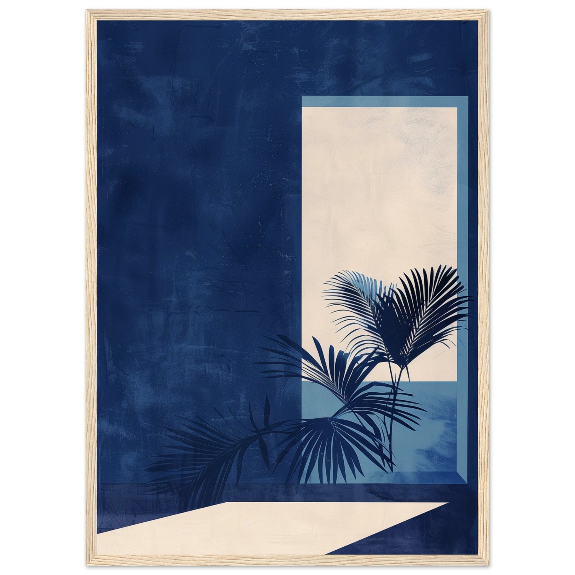 Affiche Scandinave Bleu ( 50x70-cm-Bois-clair)