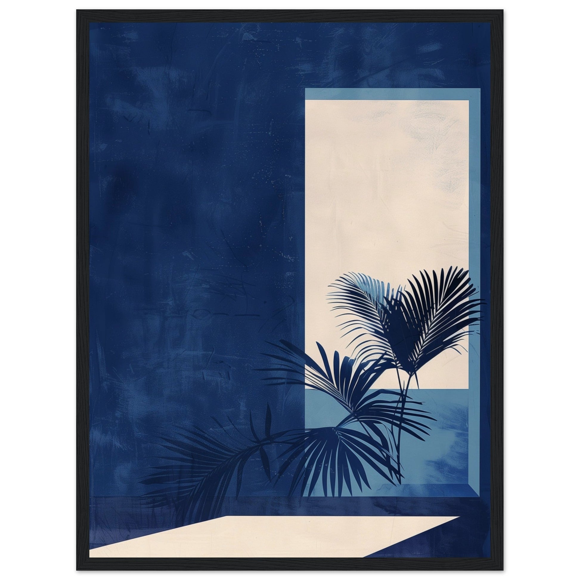 Affiche Scandinave Bleu ( 45x60-cm-Bois-noir)