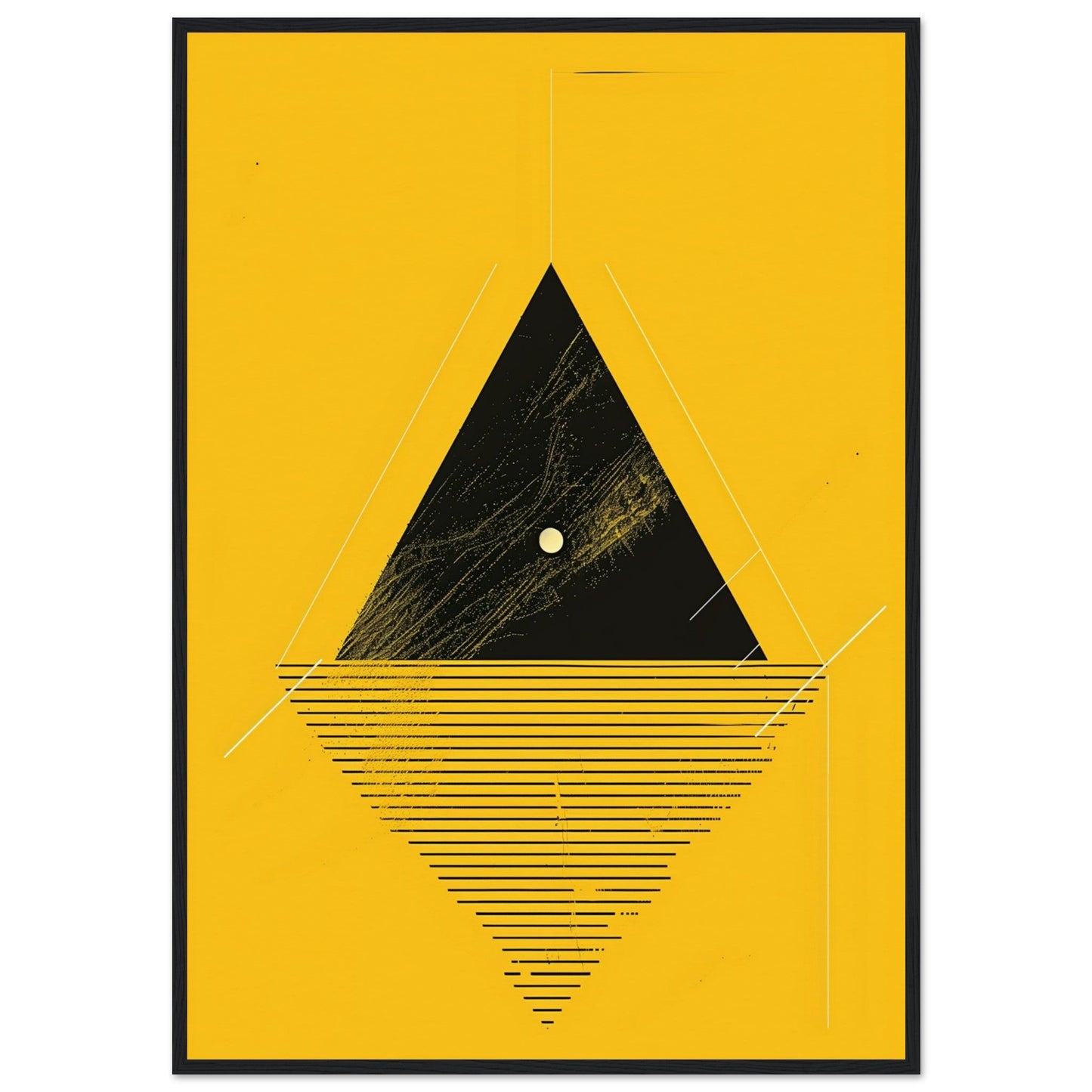 Affiche Scandinave Jaune ( 70x100-cm-Bois-noir)