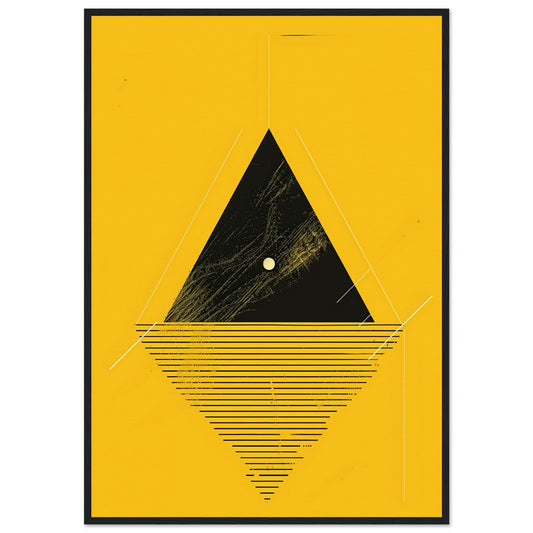 Affiche Scandinave Jaune ( 70x100-cm-Bois-noir)