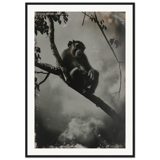 Affiche Singe ( 70x100-cm-Bois-noir)