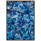 Affiche Street Art Bleu ( 70x100-cm-Bois-foncé)