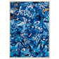 Affiche Street Art Bleu ( 70x100-cm-Bois-clair)