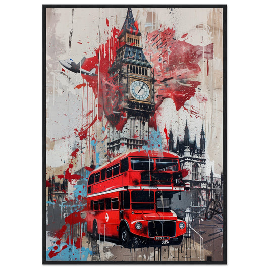 Affiche Street Art Londres ( 70x100-cm-Bois-noir)