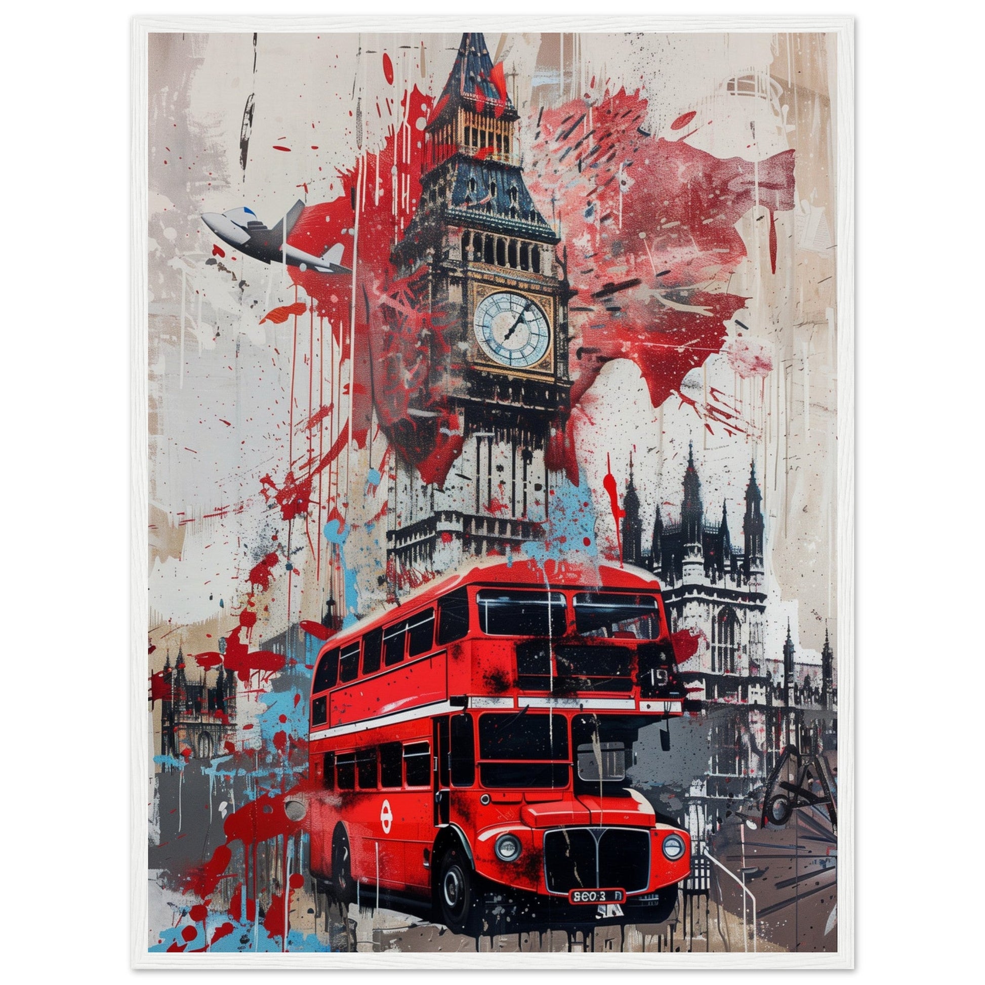 Affiche Street Art Londres ( 60x80-cm-Bois-blanc)