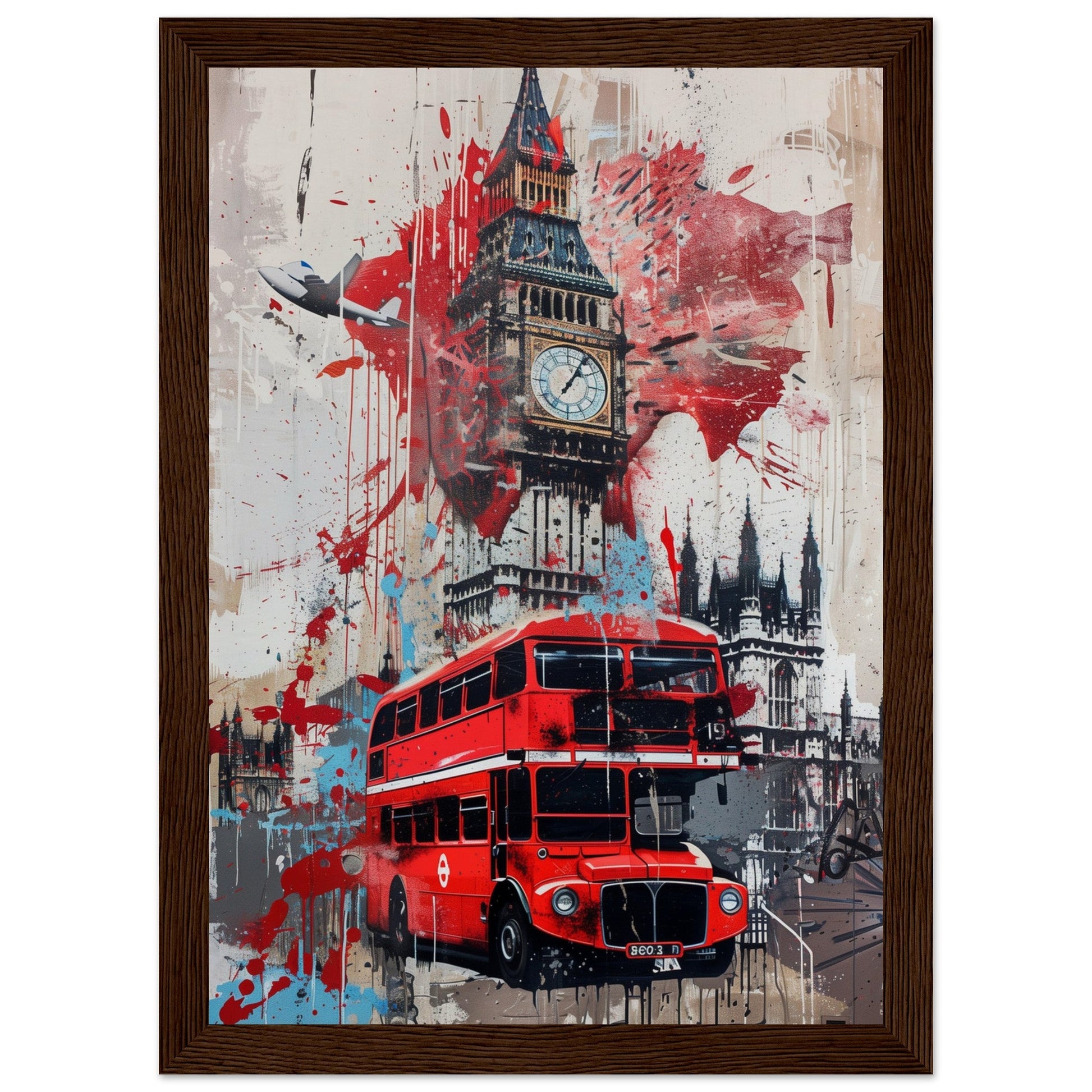 Affiche Street Art Londres ( 21x29.7-cm-Bois-foncé)