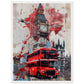 Affiche Street Art Londres ( 45x60-cm-Bois-blanc)