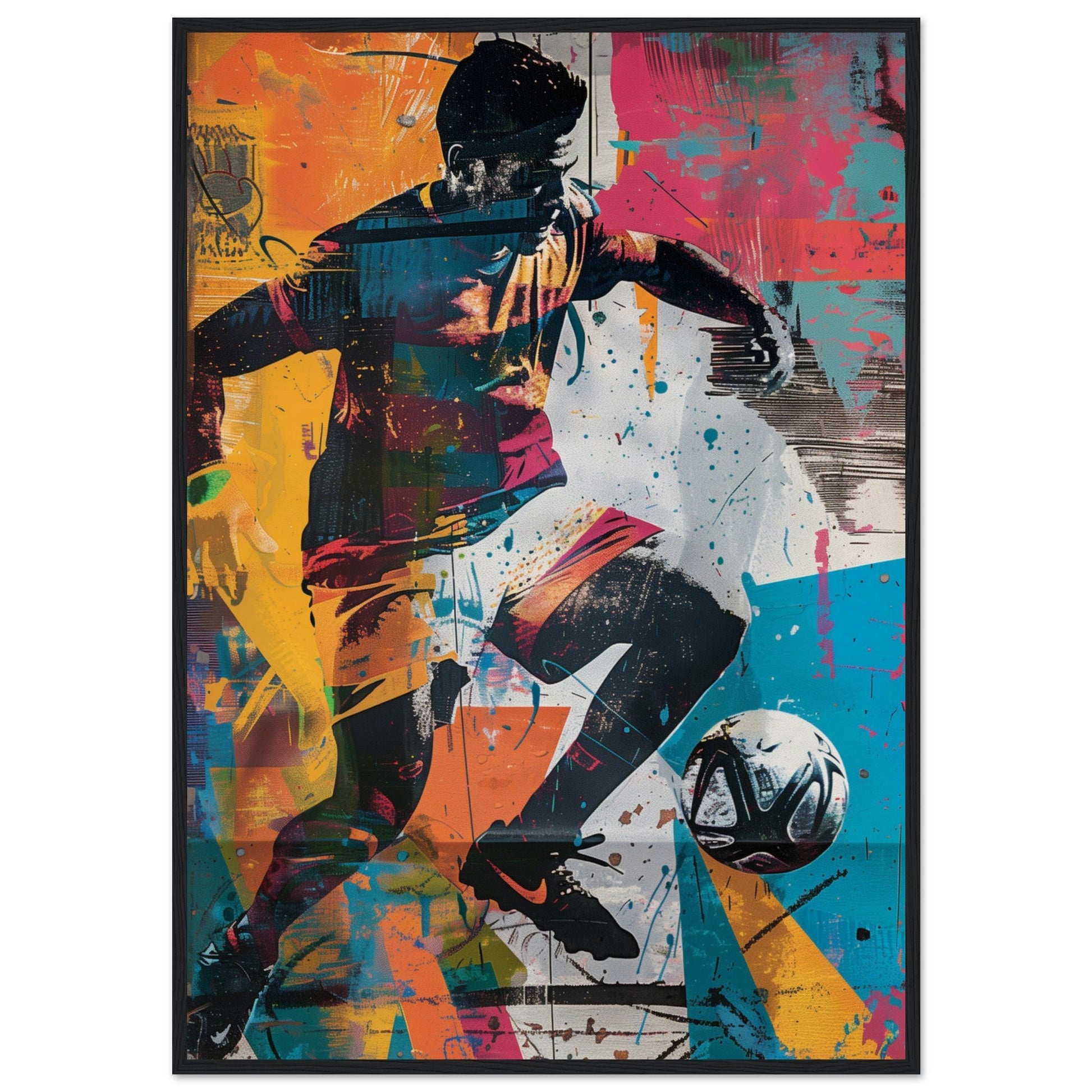 Affiche Street Art Sport ( 70x100-cm-Bois-noir)